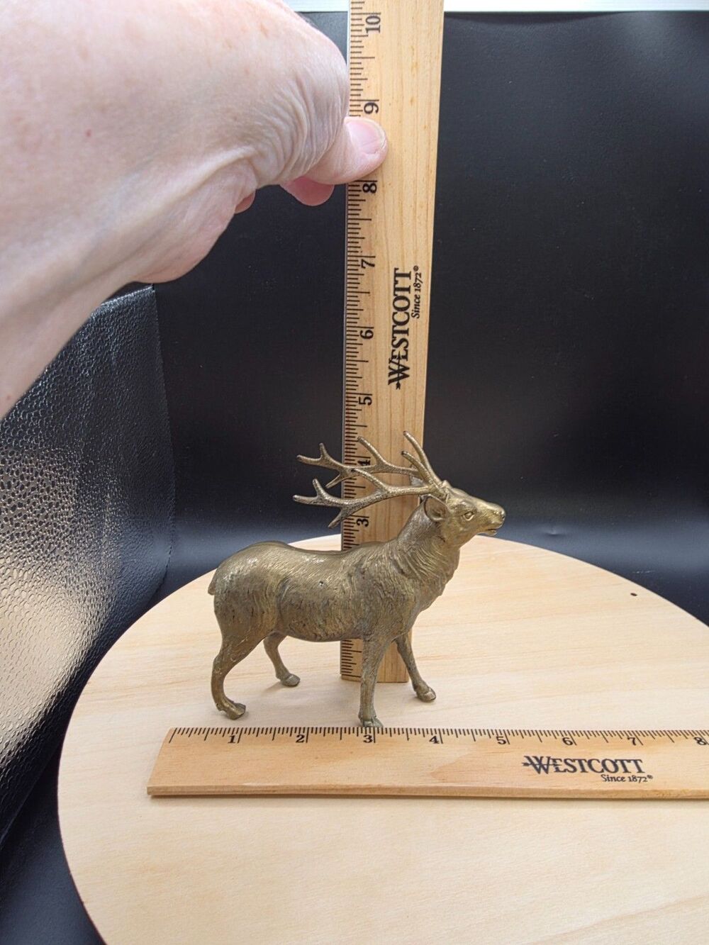 Brass Tone Elk Stag Deer Figurines Set of 3 Wildlife Vintage Made In Japan - Picture 6 of 16
